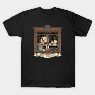Mystic Alchemist Cabinet – Vintage Apothecary & Elixirs T-Shirt