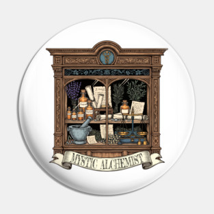 Mystic Alchemist Cabinet – Vintage Apothecary & Elixirs Pin