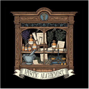 Mystic Alchemist Cabinet – Vintage Apothecary & Elixirs Posters and Art