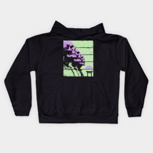Repeating Skeleton Profile Japanese Ukiyo-e Graphic Kids Hoodie