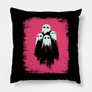 Cute Spooky Sheet Ghosts Retro Halloween Pop Art Pillow