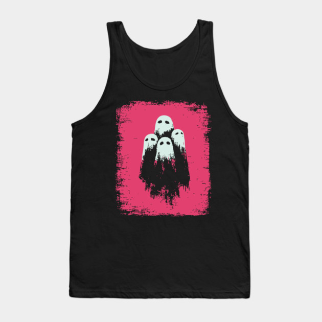 Cute Spooky Sheet Ghosts Retro Halloween Pop Art Tank Top by TuncGK