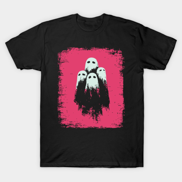 Cute Spooky Sheet Ghosts Retro Halloween Pop Art T-Shirt by TuncGK