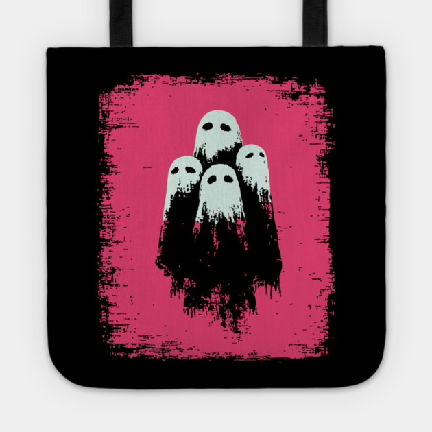 Cute Spooky Sheet Ghosts Retro Halloween Pop Art Tote by TuncGK