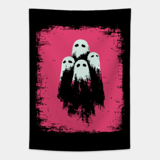 Cute Spooky Sheet Ghosts Retro Halloween Pop Art Tapestry