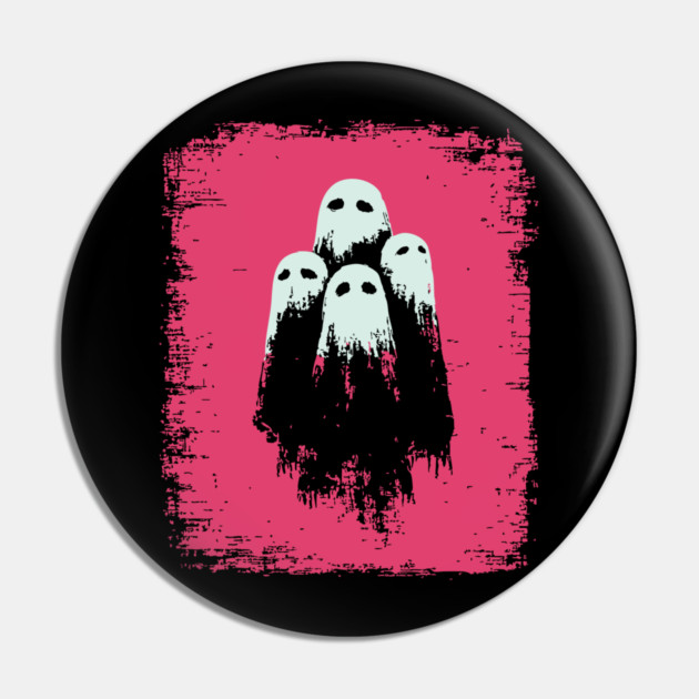 Cute Spooky Sheet Ghosts Retro Halloween Pop Art Pin by TuncGK