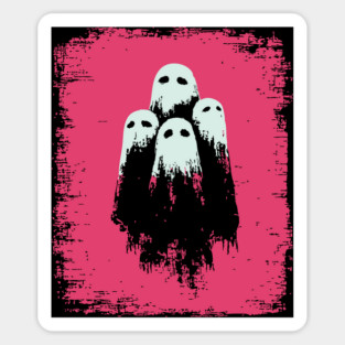 Cute Spooky Sheet Ghosts Retro Halloween Pop Art Magnet