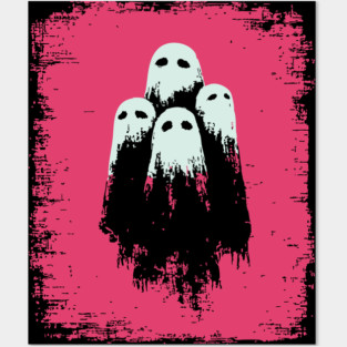 Cute Spooky Sheet Ghosts Retro Halloween Pop Art Posters and Art