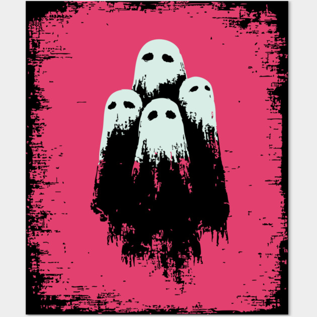 Cute Spooky Sheet Ghosts Retro Halloween Pop Art Wall Art by TuncGK
