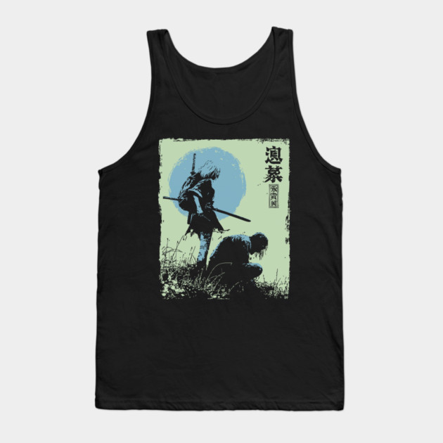 Girl Samurai Warrior Dark Fantasy Ukiyo-e Art Tank Top by TuncGK