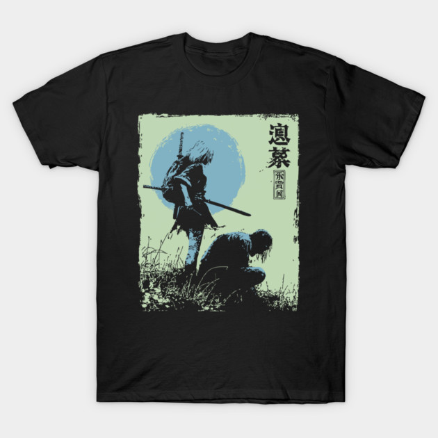Girl Samurai Warrior Dark Fantasy Ukiyo-e Art T-Shirt by TuncGK