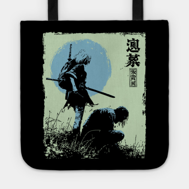 Girl Samurai Warrior Dark Fantasy Ukiyo-e Art Tote by TuncGK
