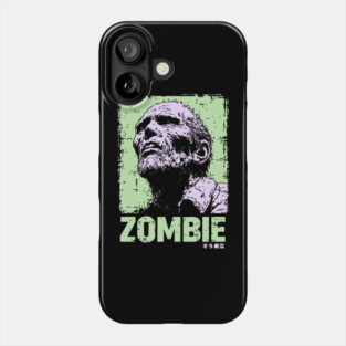 Classic Zombie Portrait in Green Pop Art Style Phone Case