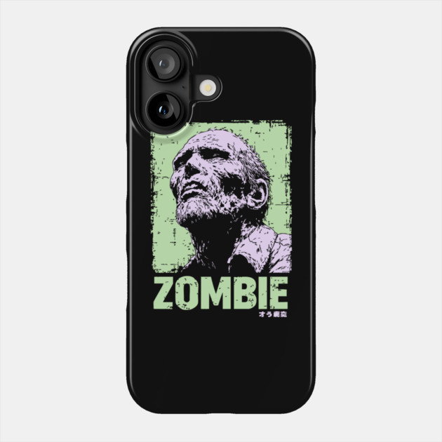 Classic Zombie Portrait in Green Pop Art Style Phone Case by TuncGK