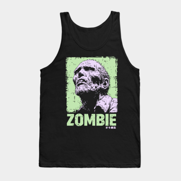 Classic Zombie Portrait in Green Pop Art Style Tank Top by TuncGK