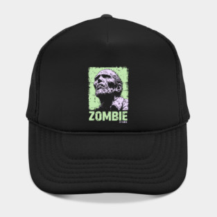 Classic Zombie Portrait in Green Pop Art Style Hat