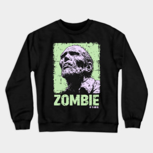Classic Zombie Portrait in Green Pop Art Style Crewneck Sweatshirt
