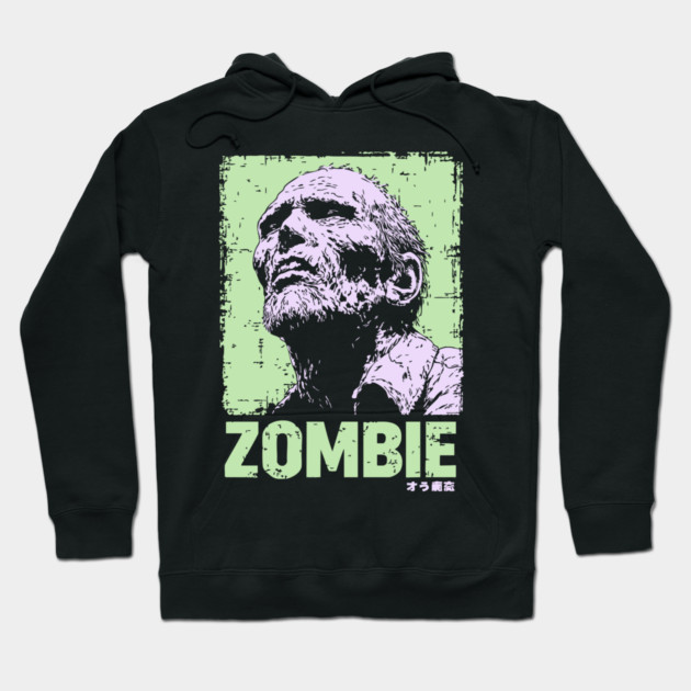 Classic Zombie Portrait in Green Pop Art Style Hoodie by TuncGK
