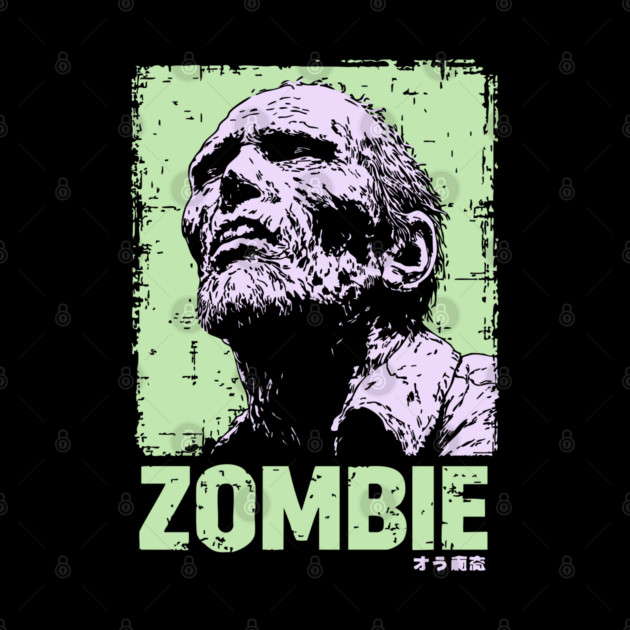 Classic Zombie Portrait in Green Pop Art Style by TuncGK