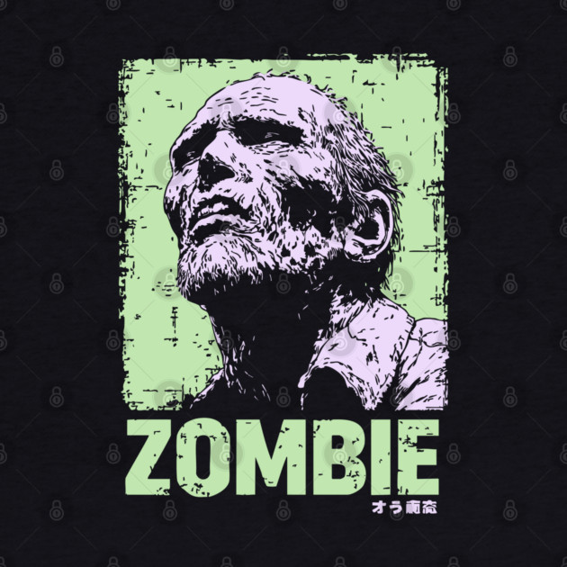 Classic Zombie Portrait in Green Pop Art Style by TuncGK