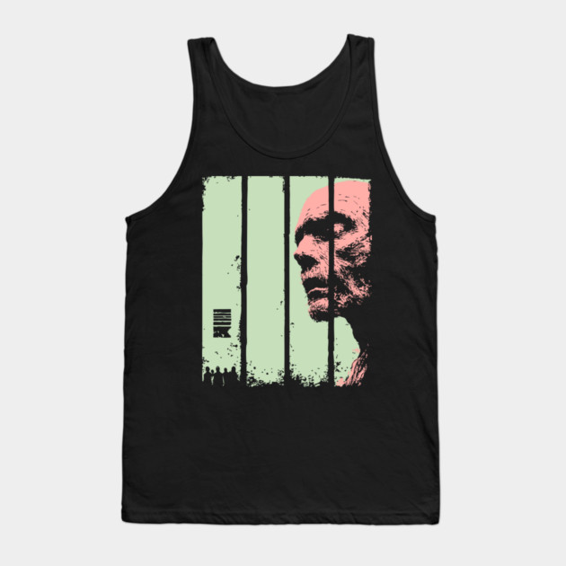 Split Face Zombie Vintage Japanese Horror Graphic Tank Top by TuncGK