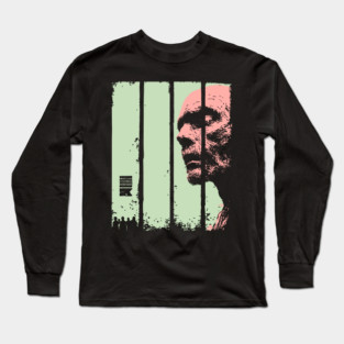 Split Face Zombie Vintage Japanese Horror Graphic Long Sleeve T-Shirt