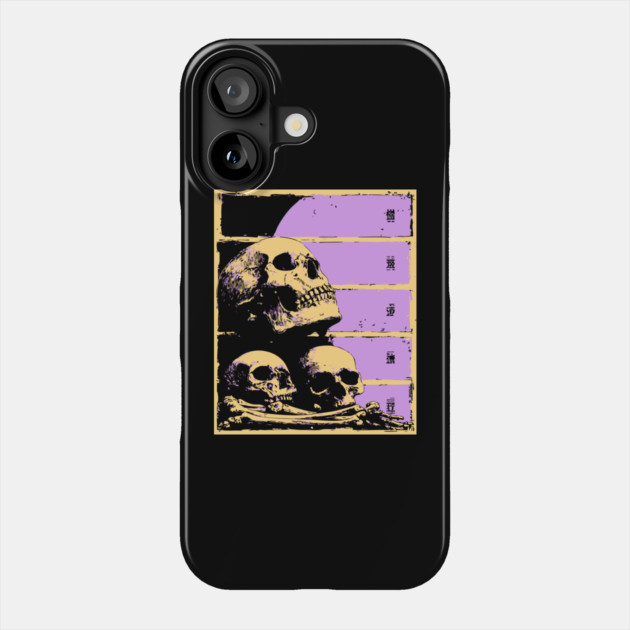 Aesthetic Skulls Pile Pastel Goth Ukiyo-e Art Phone Case by TuncGK