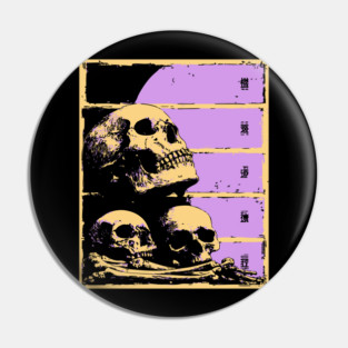 Aesthetic Skulls Pile Pastel Goth Ukiyo-e Art Pin