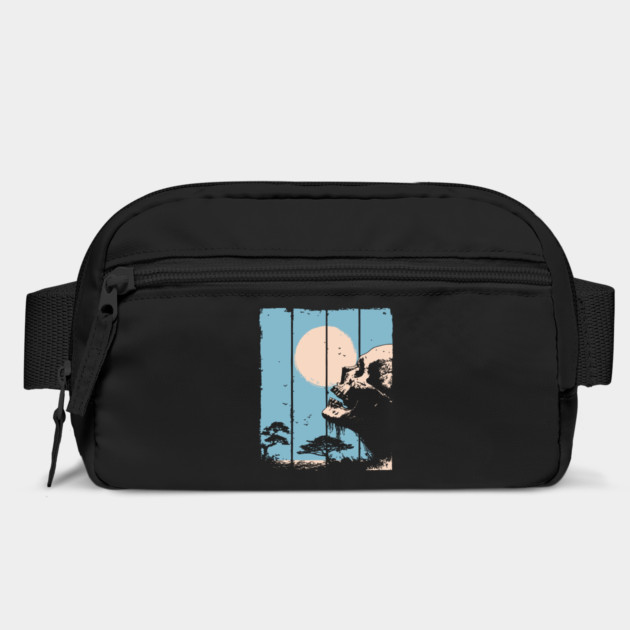 Zen Skull and Bonsai Japanese Vaporwave Design by TuncGK