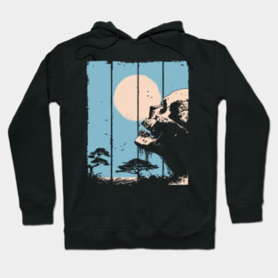 Zen Skull and Bonsai Japanese Vaporwave Design Hoodie