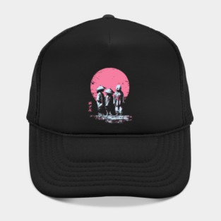 Mysterious Yokai Spirits Under a Pink Moon Hat