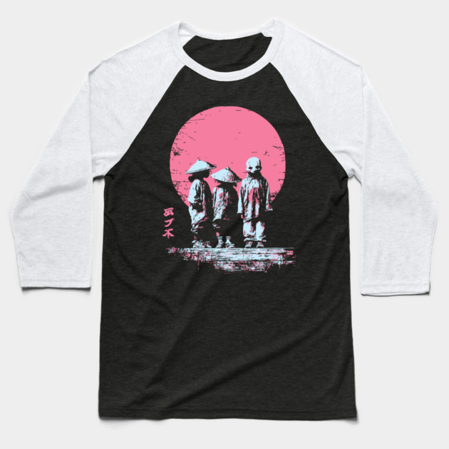 Mysterious Yokai Spirits Under a Pink Moon Baseball T-Shirt by TuncGK