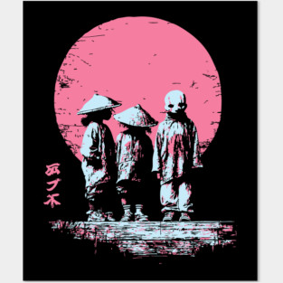 Mysterious Yokai Spirits Under a Pink Moon Posters and Art