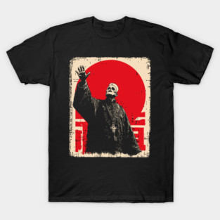 Creepy Waving Prophet Retro Japanese Horror Design T-Shirt