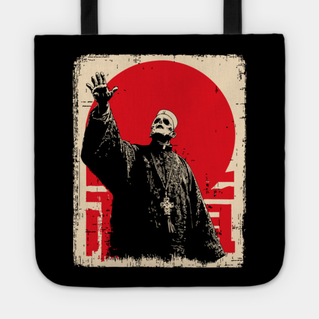 Creepy Waving Prophet Retro Japanese Horror Design Tote by TuncGK