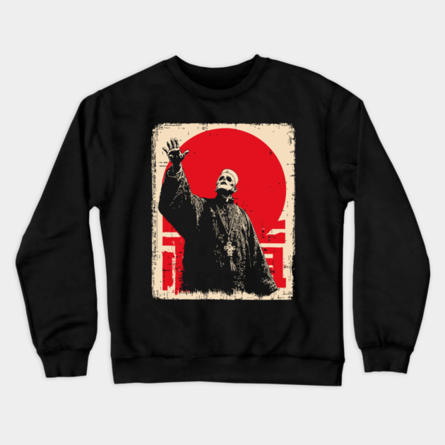 Creepy Waving Prophet Retro Japanese Horror Design Crewneck Sweatshirt by TuncGK