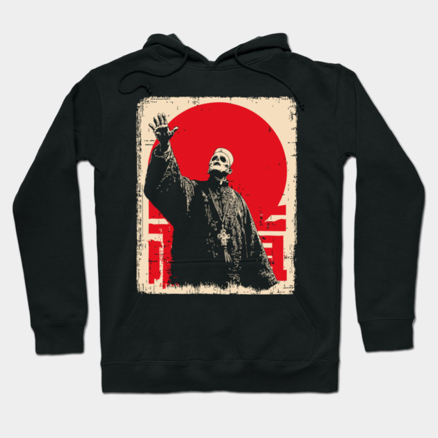 Creepy Waving Prophet Retro Japanese Horror Design Hoodie by TuncGK