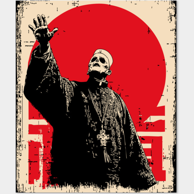 Creepy Waving Prophet Retro Japanese Horror Design Wall Art by TuncGK