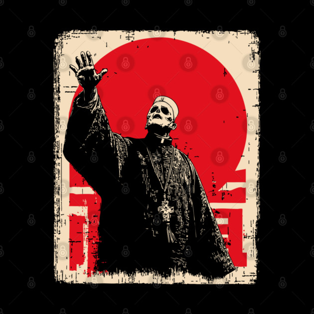 Creepy Waving Prophet Retro Japanese Horror Design by TuncGK