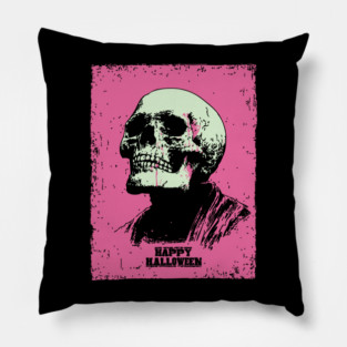 Happy Halloween Skull Vintage Ukiyo-e Graphic Pillow