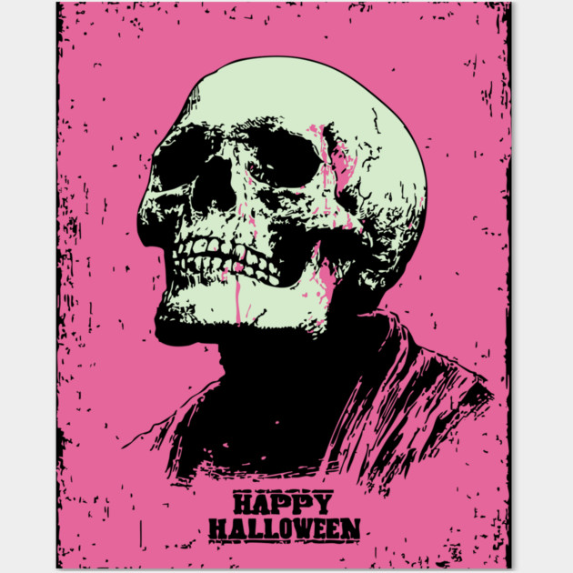 Happy Halloween Skull Vintage Ukiyo-e Graphic Wall Art by TuncGK
