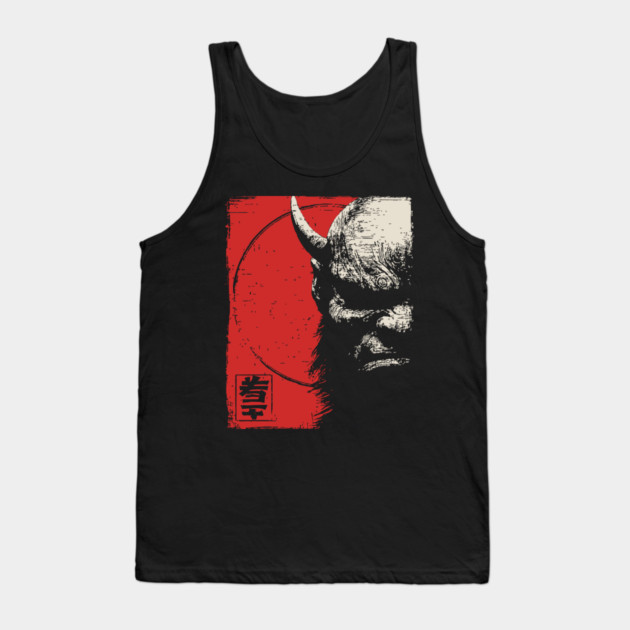 Menacing Oni Demon Japanese Folklore Ukiyo-e Art Tank Top by TuncGK