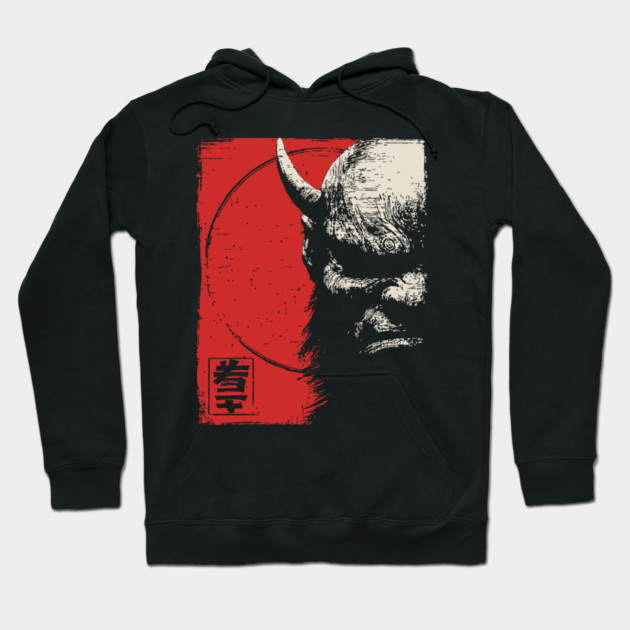 Menacing Oni Demon Japanese Folklore Ukiyo-e Art Hoodie by TuncGK