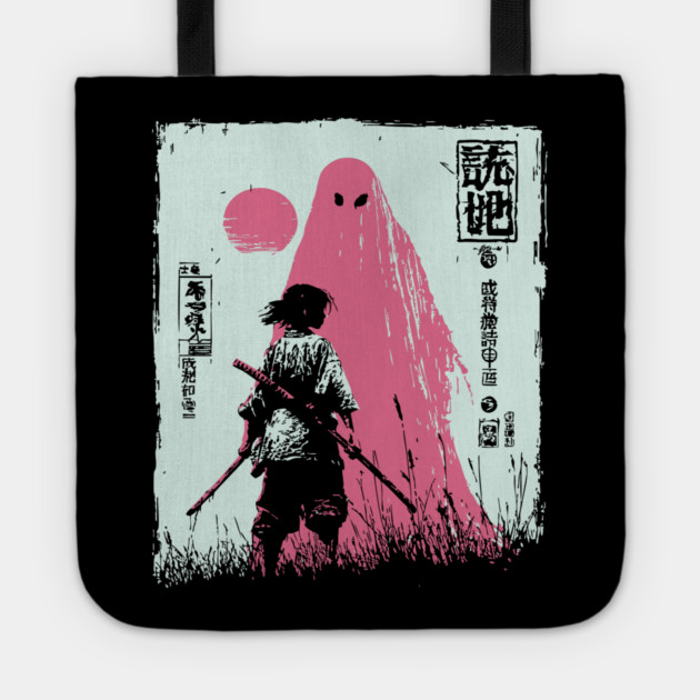 Samurai Warrior Versus Yokai Ghost Ukiyo-e Art Tote by TuncGK