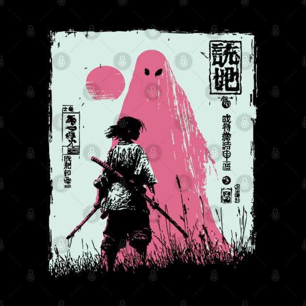 Samurai Warrior Versus Yokai Ghost Ukiyo-e Art by TuncGK