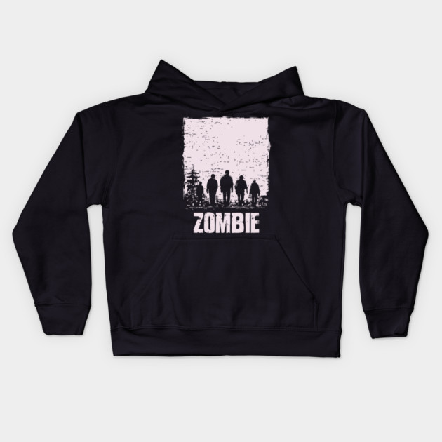 Zombie Apocalypse Horde Vintage Japanese Poster Art Kids Hoodie by TuncGK
