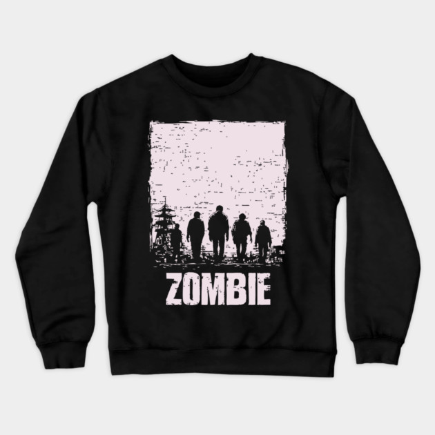 Zombie Apocalypse Horde Vintage Japanese Poster Art Crewneck Sweatshirt by TuncGK