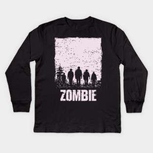 Zombie Apocalypse Horde Vintage Japanese Poster Art Kids Long Sleeve T-Shirt
