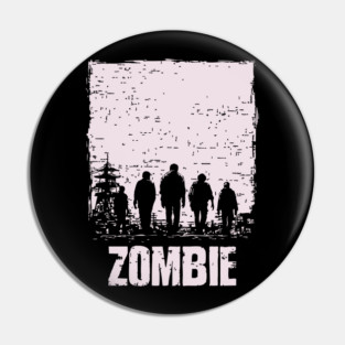 Zombie Apocalypse Horde Vintage Japanese Poster Art Pin