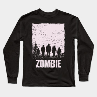 Zombie Apocalypse Horde Vintage Japanese Poster Art Long Sleeve T-Shirt
